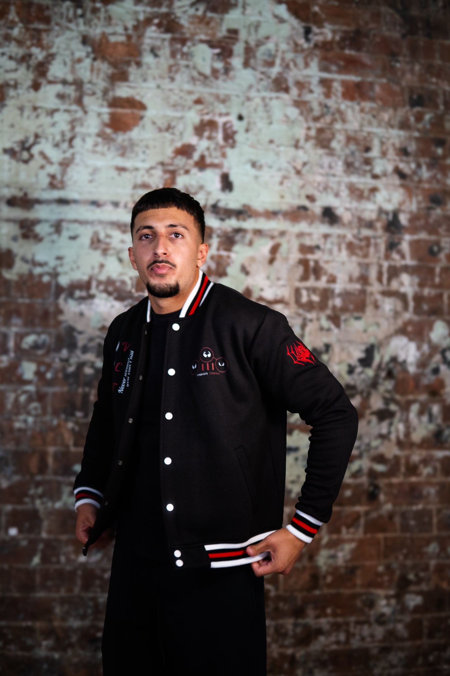 Symbiote inspired varsity jacket