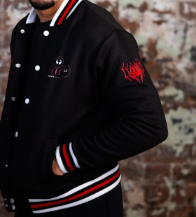 Symbiote inspired varsity jacket